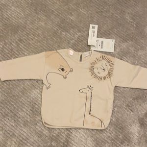 Zara baby boy shirt NWT 3-6 months cream